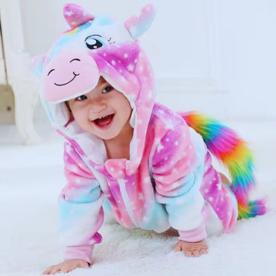combinaison-bébé-fille-unicorne-multicolore