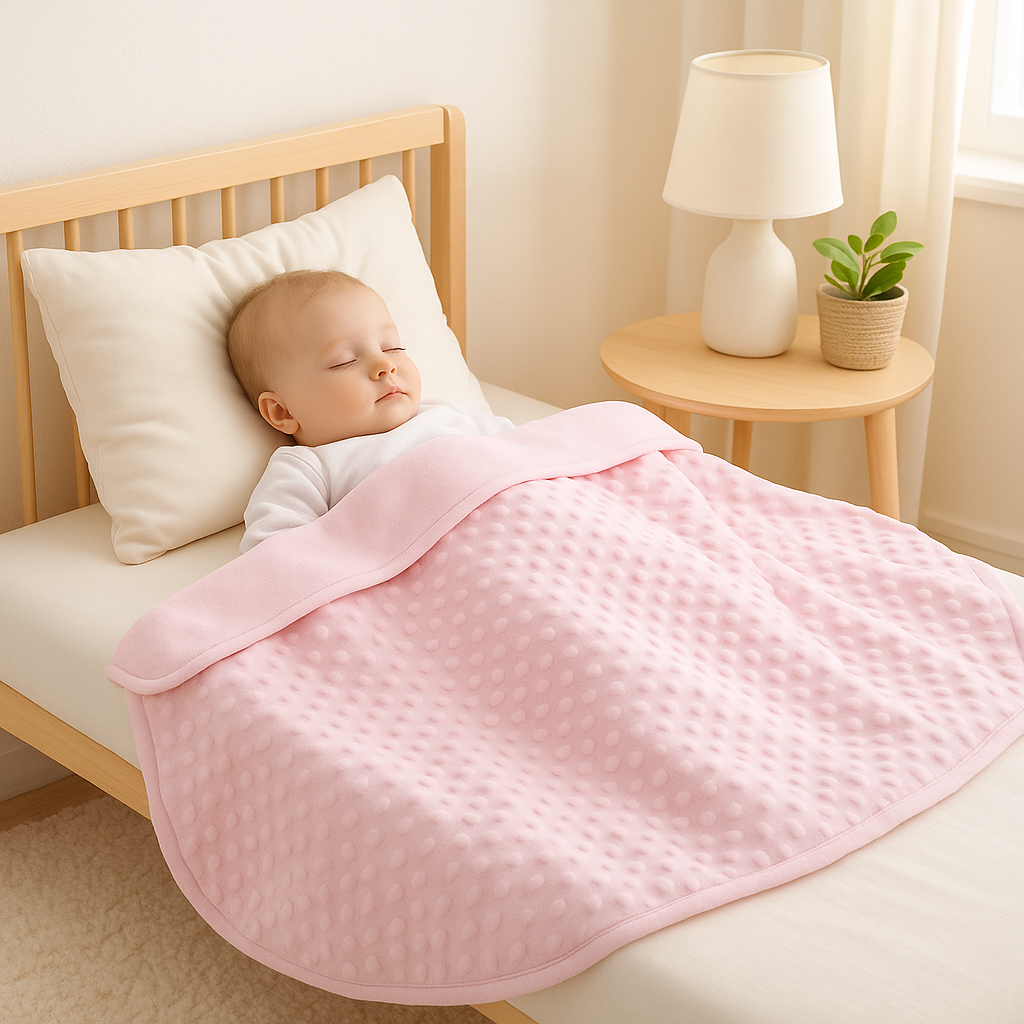 couverture-bebe-rose-en-polyester-doux