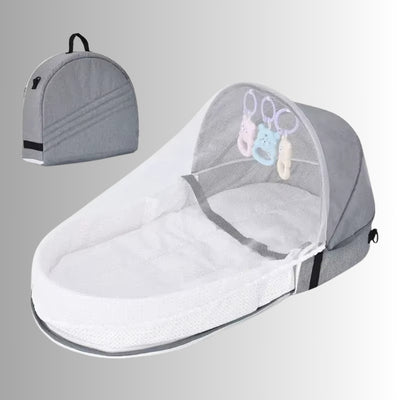 lit-de-voyage-bébé-gris-pliable