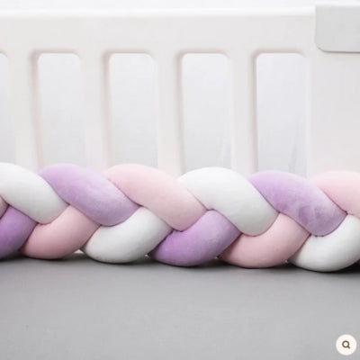 tour-de-lit-tresse-rose-blanc-violet-antichoc