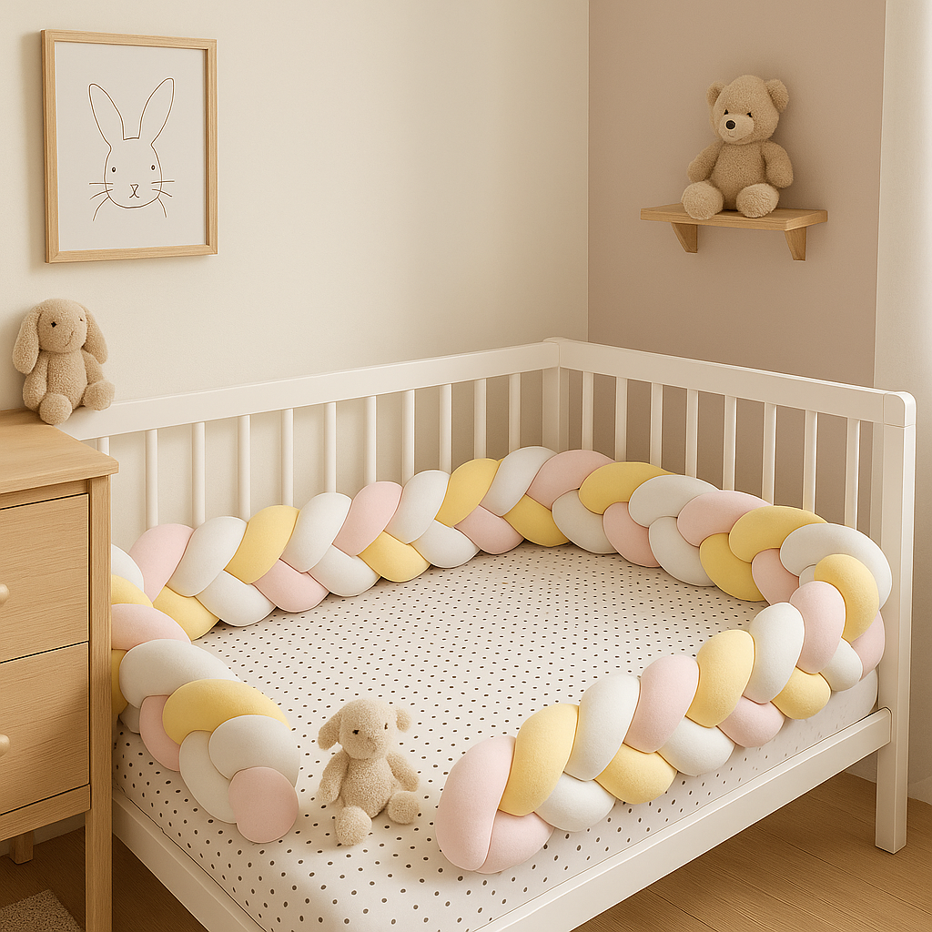 tresse-d-lit-blanc-rose-jaune-4-mètres