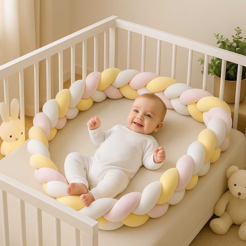 tresse-de-lit-blanc-rose-jaune-pour-fille-décor-chambre