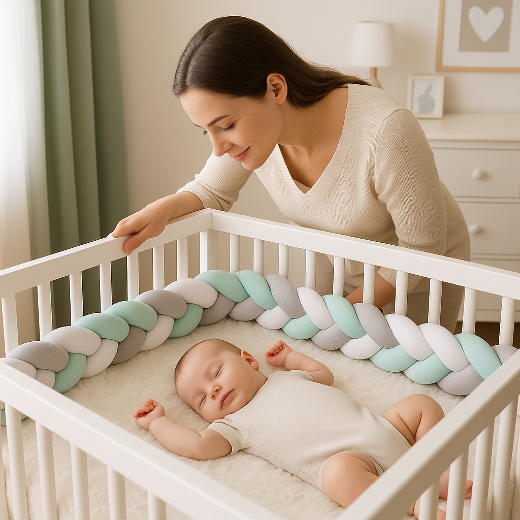 tresse-de-lit-vert-blanc-gris-parents-sereins