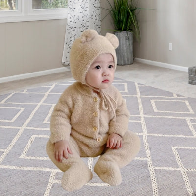 barboteuse-bebe-beige-design-mignon-tissu-doux