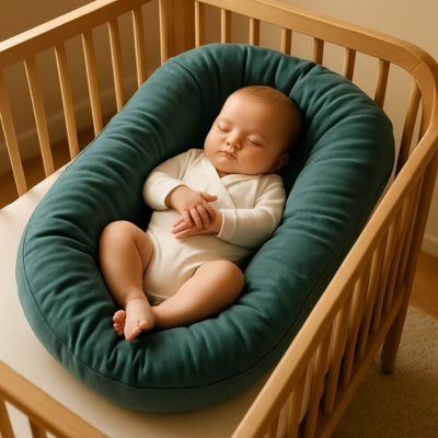 Cocon-bebe-vert-marin-confortable-et-sécurisé