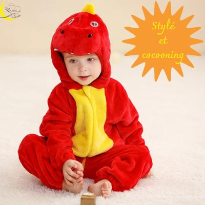 combinaison-bébé-hiver-dinosaure-rouge