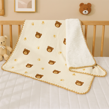 couverture-bébé-beige-avec-oursons-bruns-polaire-double-face