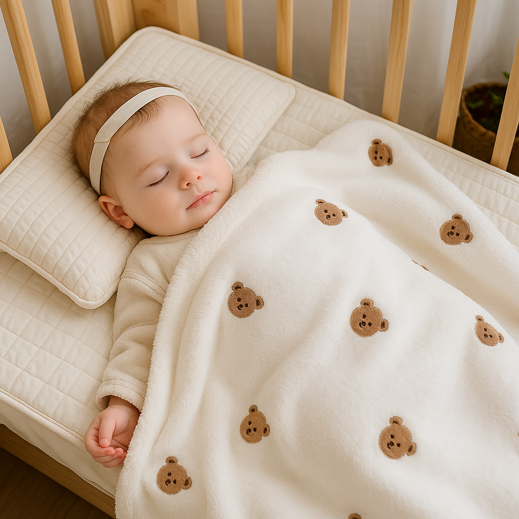 couverture-bebe-blanc-ourson-douillet