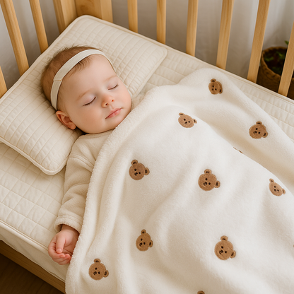couverture-bebe-blanc-ourson-douillet