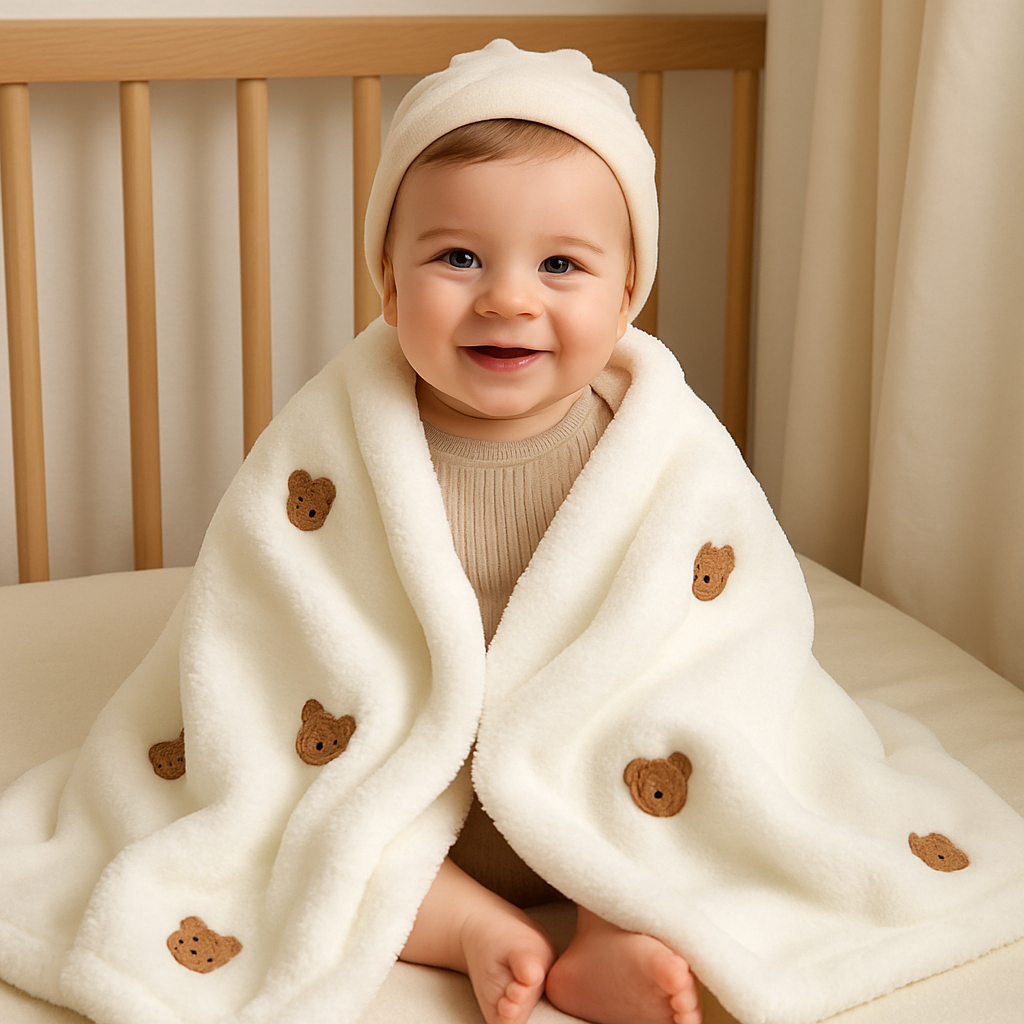 couverture-bebe-chaude-ludique-imprime-ourson-chaude