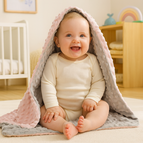 COUVERTURE BÉBÉ | Double face Tissu polaire super doux