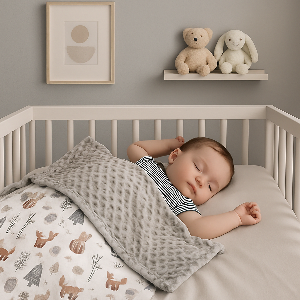 couverture-bebe-polaire-gris-double-face-imprime-renard