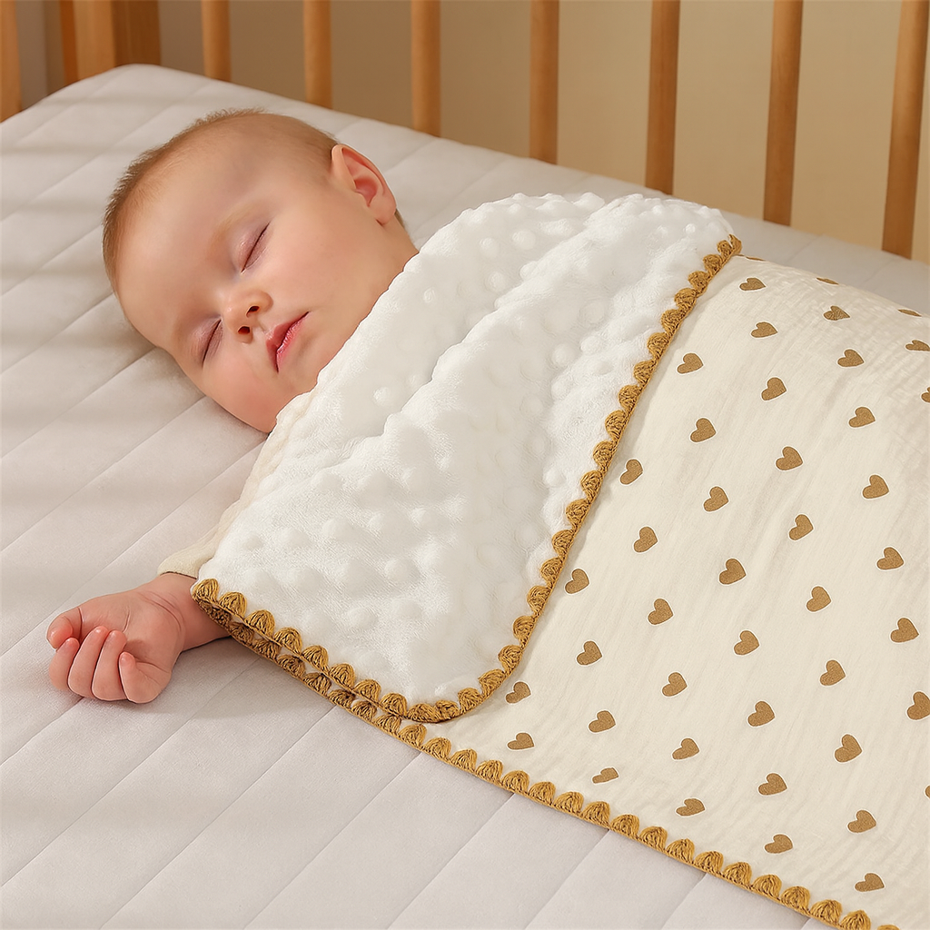 couverture-bébé-pour-fille-garçon-motif-cœurs-