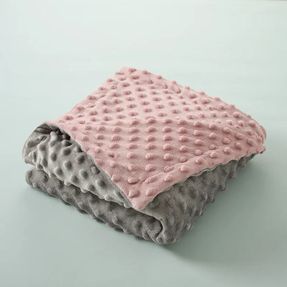couverture-bébé-rose-et-gris-douce
