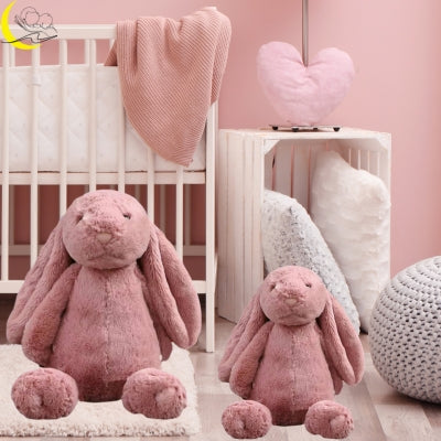 doudou-lapin-rose-foncé-ensemble