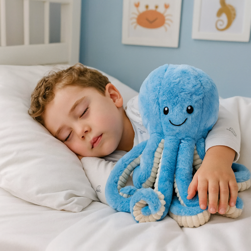 peluche-pieuvre-bleu-sommeil-reconfortant