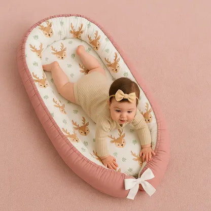 reducteur-de-lit-pour-filles-motif-cerfs-rose-blanc