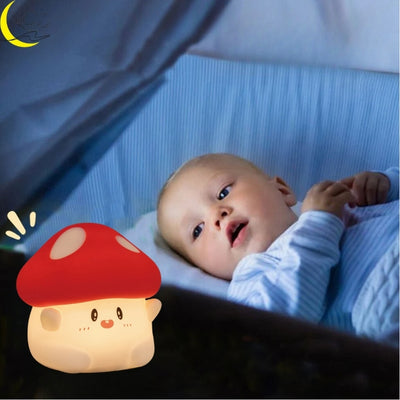 veilleuse-bébé-champignon-sommeil